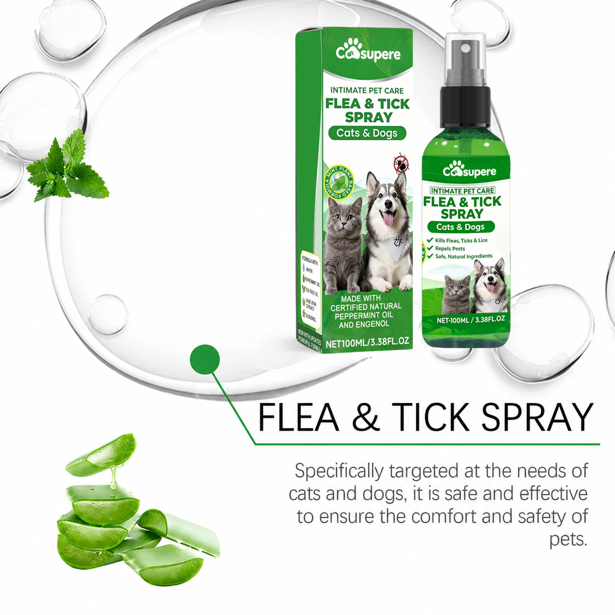 Consupere™🍃Natural Flea & Tick Spray for Dogs & Cats